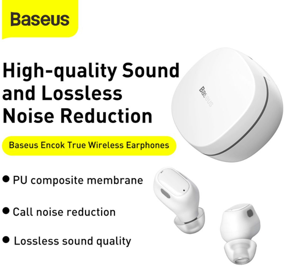 Baseus Encok WM01 TWS Draadloze Bluetooth Oordopjes Wit afbeelding 9