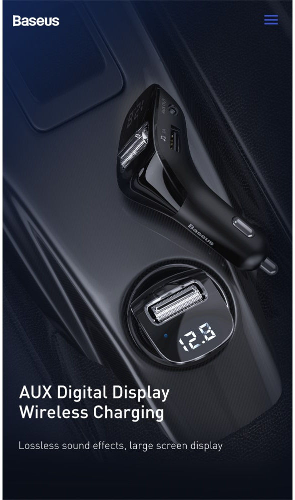 Baseus Bluetooth Muziek Transmitter en USB Autolader met Quick Charge afbeelding 7