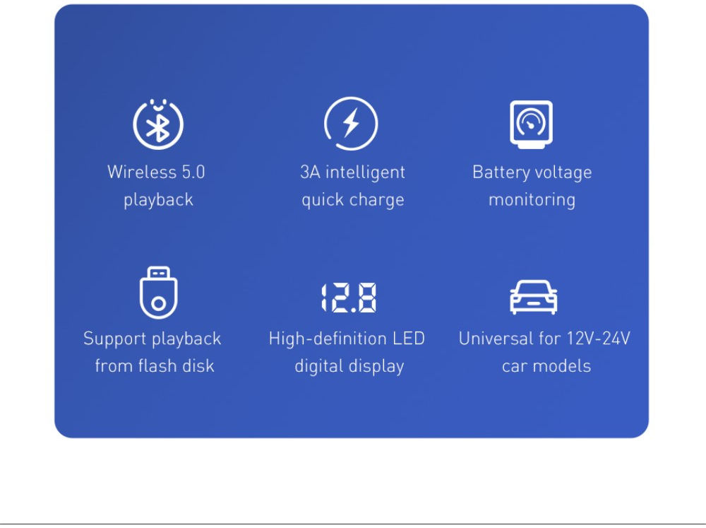 Baseus Bluetooth Muziek Transmitter en USB Autolader met Quick Charge afbeelding 10