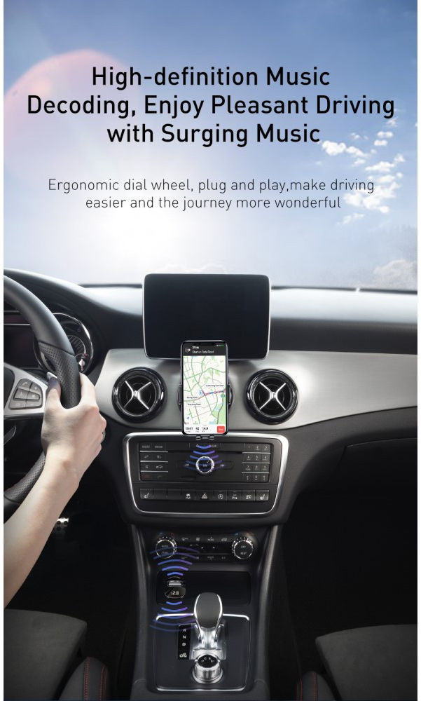 Baseus Bluetooth Muziek Transmitter en USB Autolader met Quick Charge afbeelding 11