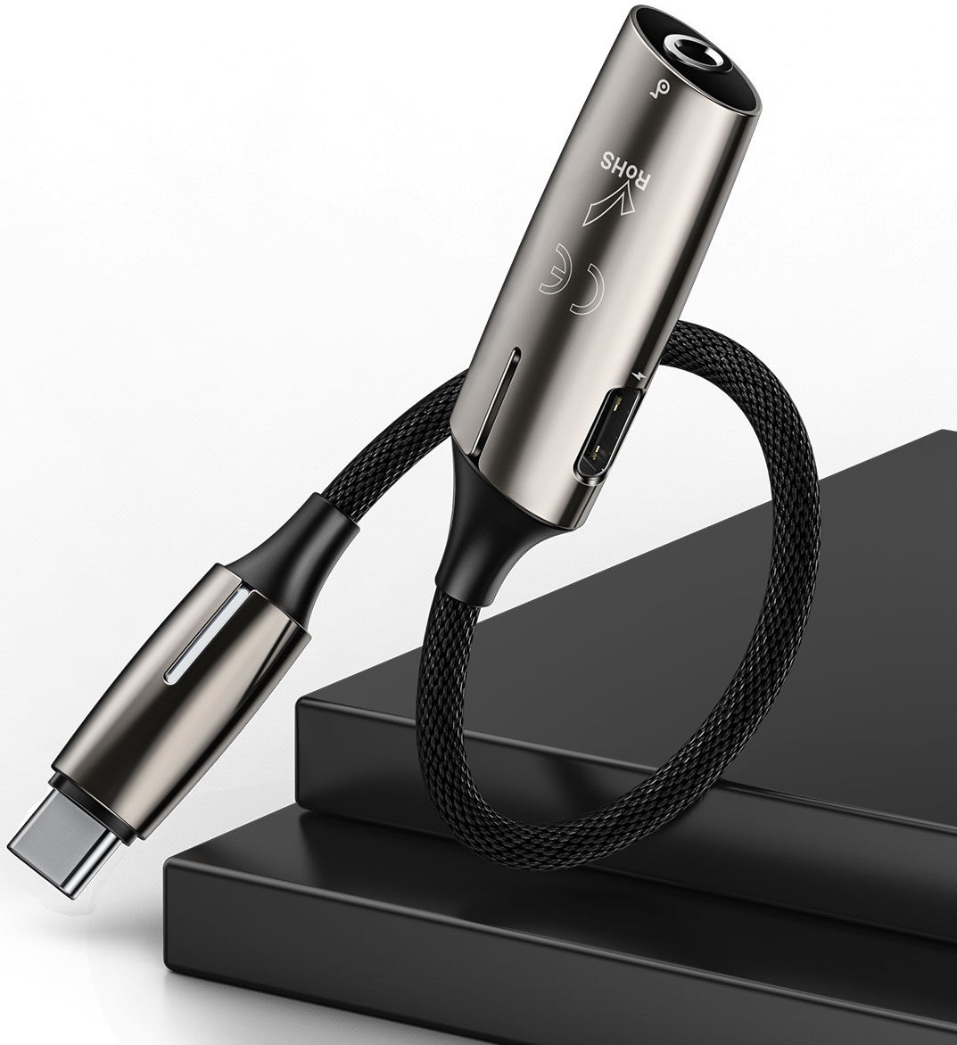 Baseus 2-in-1 USB-C naar 3.5mm Headphone Jack en USB-C Adapter afbeelding 7
