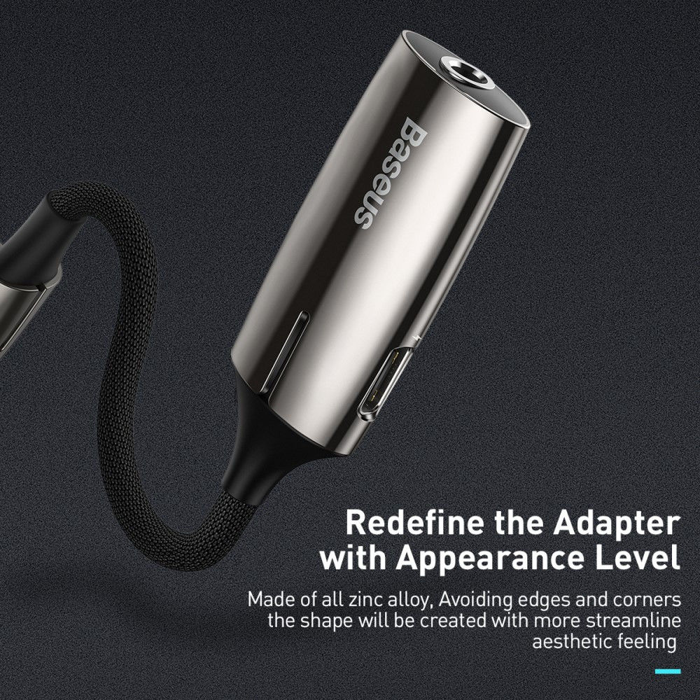 Baseus 2-in-1 USB-C naar 3.5mm Headphone Jack en USB-C Adapter afbeelding 8