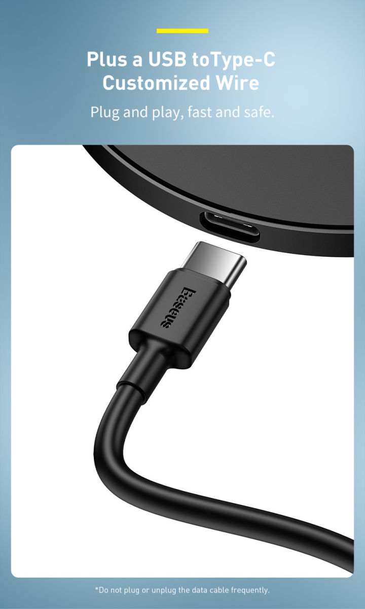Baseus Simple 15W Draadloze Oplader voor Apple MagSafe Zwart afbeelding 16
