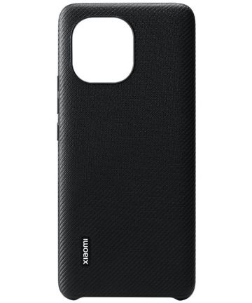 Origineel Xiaomi Mi 11 Hoesje Rugged Vegan Leather Case Carbon Zwart Hoesjes