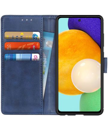 Samsung Galaxy A52 / A52S Hoesje Portemonnee Book Case Kunstleer Blauw Hoesjes