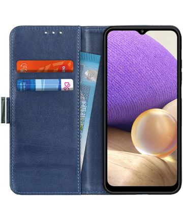 Samsung Galaxy A32 5G Hoesje met Pasjes Book Case Portemonnee Blauw Hoesjes