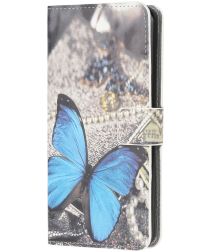 Samsung Galaxy A52 / A52S Hoesje Wallet Book Case met Print Blauwe Vlinder