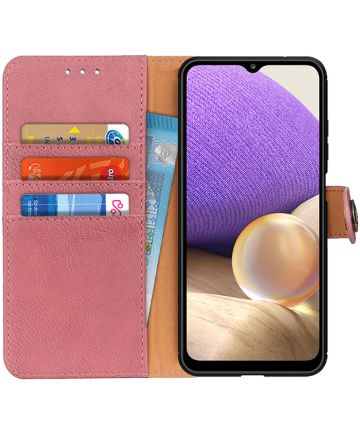 KHAZNEH Samsung Galaxy A32 5G Hoesje Portemonnee Book Case Roze Hoesjes
