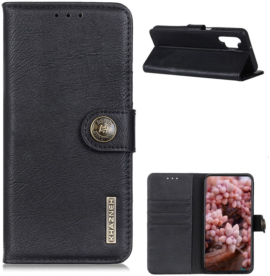 Samsung Galaxy A32 5G Hoesje Portemonnee met Drukknoop Sluiting Zwart afbeelding 5