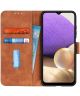 Samsung Galaxy A32 5G Hoesje Wallet Book Case Bruin