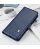 Samsung Galaxy A72 Hoesje Wallet Book Case Kunst Leer Blauw