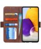 Samsung Galaxy A72 Hoesje Portemonnee Book Case met Stand Bruin