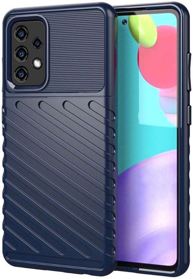 Samsung Galaxy A52 / A52S Hoesje TPU Thunder Design Blauw afbeelding 1
