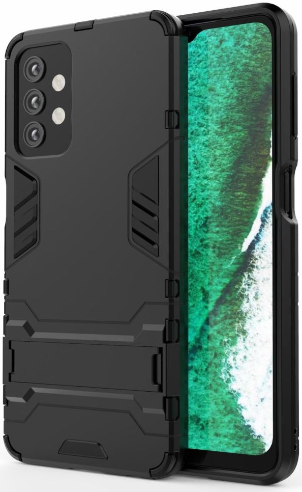 Samsung Galaxy A32 5G Hoesje Hybride Back Cover met Kickstand Zwart afbeelding 1