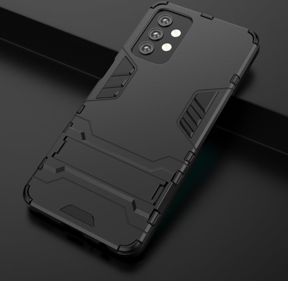 Samsung Galaxy A32 5G Hoesje Hybride Back Cover met Kickstand Zwart afbeelding 5