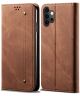 Samsung Galaxy A32 5G Hoesje Portemonnee Stof Textuur Book Case Bruin