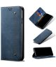 Samsung Galaxy A32 5G Hoesje Portemonnee Stof Textuur Book Case Blauw