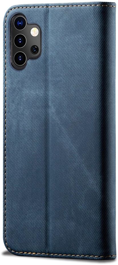 Samsung Galaxy A32 5G Hoesje Portemonnee Stof Textuur Book Case Blauw afbeelding 3