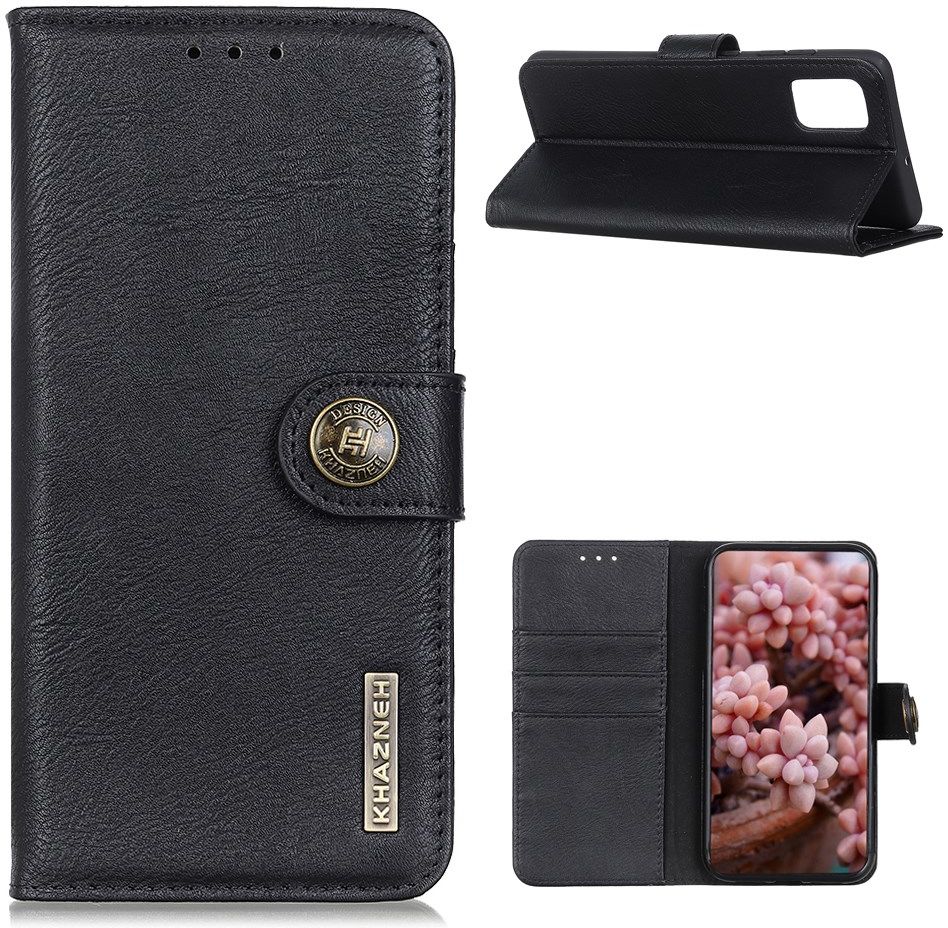 Samsung Galaxy A72 Hoesje Portemonnee met Drukknoop Sluiting Zwart afbeelding 5