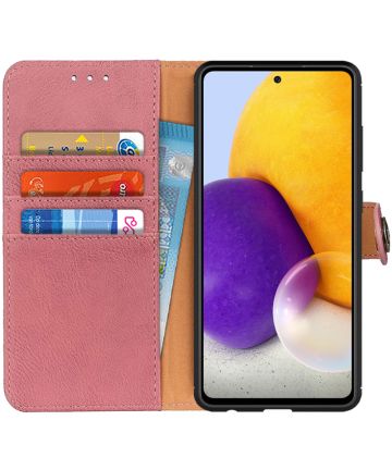 KHAZNEH Samsung Galaxy A72 Hoesje Portemonnee Book Case Roze Hoesjes