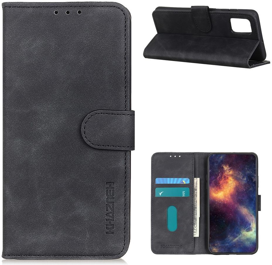 KHAZNEH Samsung Galaxy A72 Hoesje Retro Wallet Book Case Zwart afbeelding 4
