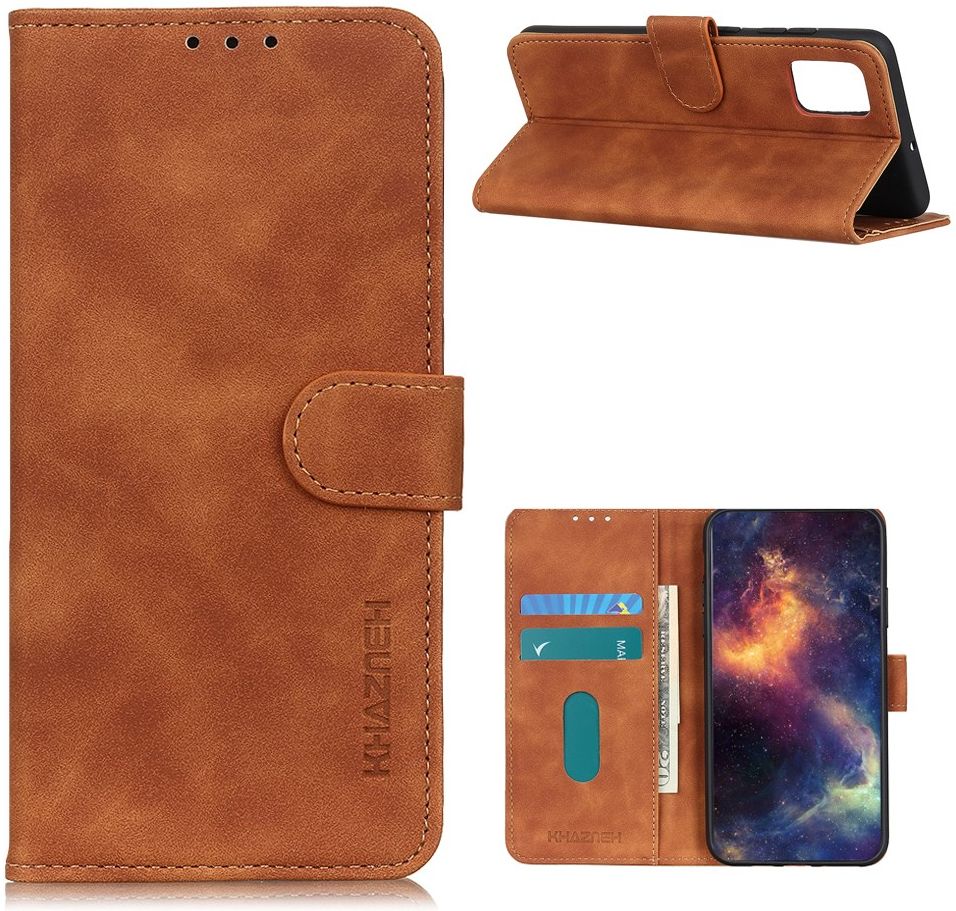 KHAZNEH Samsung Galaxy A72 Hoesje Retro Wallet Book Case Bruin afbeelding 5