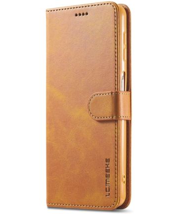 LC.IMEEKE Samsung Galaxy A32 5G Hoesje Book Case Kunst Leer Lichtbruin Hoesjes