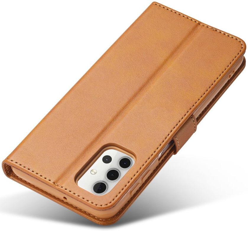 LC.IMEEKE Samsung Galaxy A32 5G Hoesje Book Case Kunst Leer Lichtbruin afbeelding 4