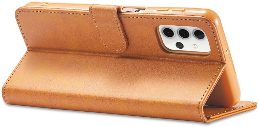 LC.IMEEKE Samsung Galaxy A32 5G Hoesje Book Case Kunst Leer Lichtbruin afbeelding 14