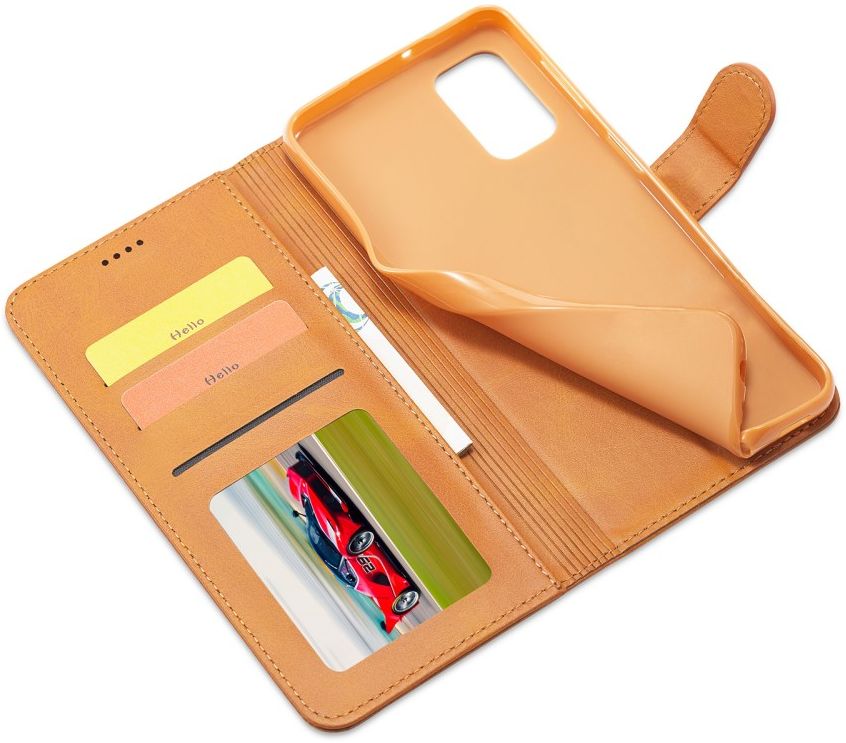 LC.IMEEKE Samsung Galaxy A32 5G Hoesje Book Case Kunst Leer Lichtbruin afbeelding 15