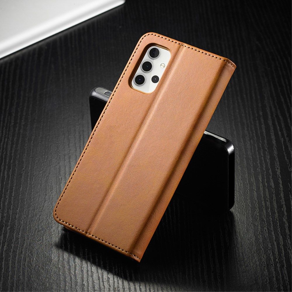 LC.IMEEKE Samsung Galaxy A32 5G Hoesje Book Case Kunst Leer Lichtbruin afbeelding 16