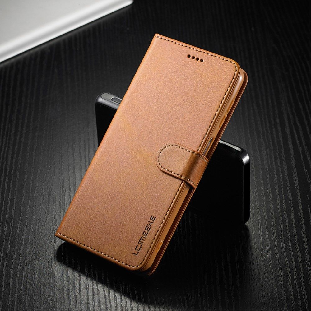 LC.IMEEKE Samsung Galaxy A32 5G Hoesje Book Case Kunst Leer Lichtbruin afbeelding 17