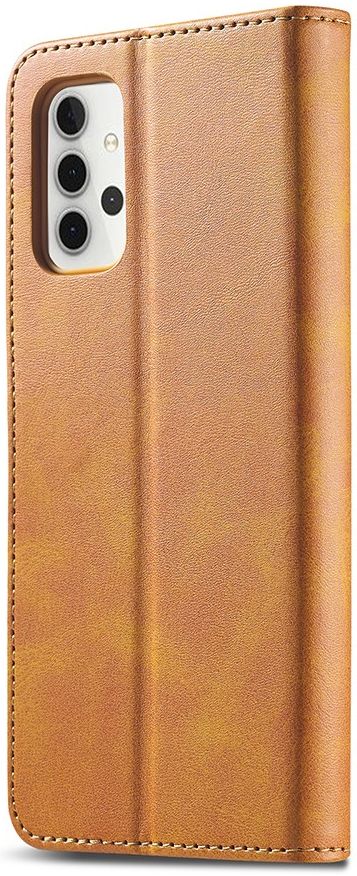 LC.IMEEKE Samsung Galaxy A32 5G Hoesje Book Case Kunst Leer Lichtbruin afbeelding 2