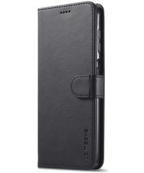 LC.IMEEKE Samsung Galaxy A12 Hoesje Book Case Kunst Leer Zwart