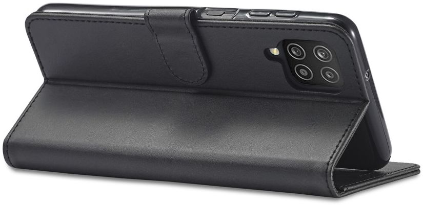 LC.IMEEKE Samsung Galaxy A12 Hoesje Book Case Kunst Leer Zwart afbeelding 12