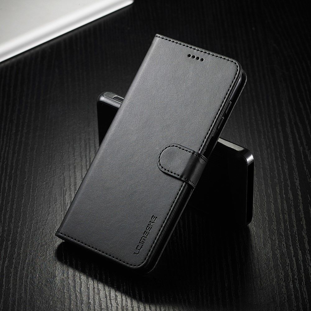 LC.IMEEKE Samsung Galaxy A12 Hoesje Book Case Kunst Leer Zwart afbeelding 15