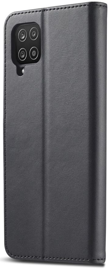 LC.IMEEKE Samsung Galaxy A12 Hoesje Book Case Kunst Leer Zwart afbeelding 2