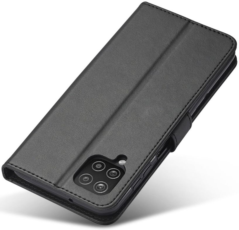LC.IMEEKE Samsung Galaxy A12 Hoesje Book Case Kunst Leer Zwart afbeelding 4