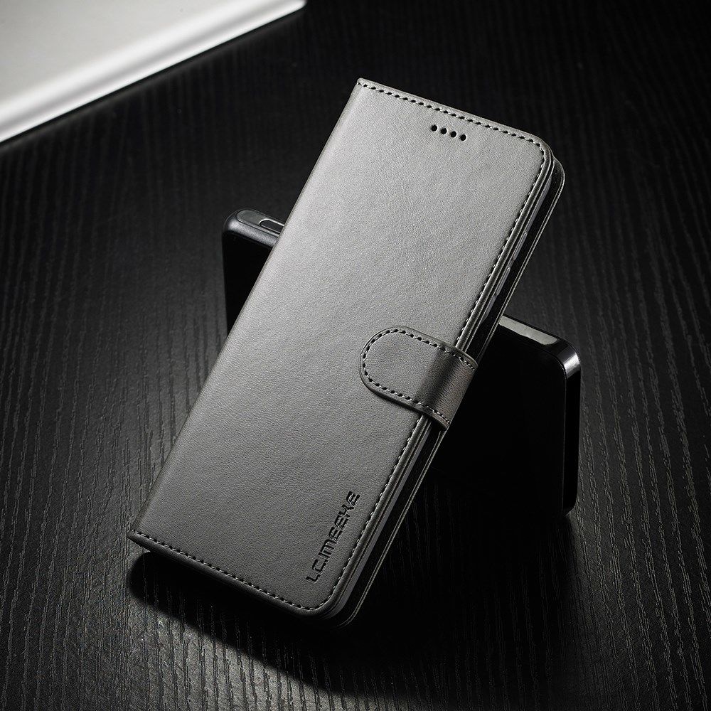LC.IMEEKE Samsung Galaxy A12 Hoesje Book Case Kunst Leer Grijs afbeelding 16