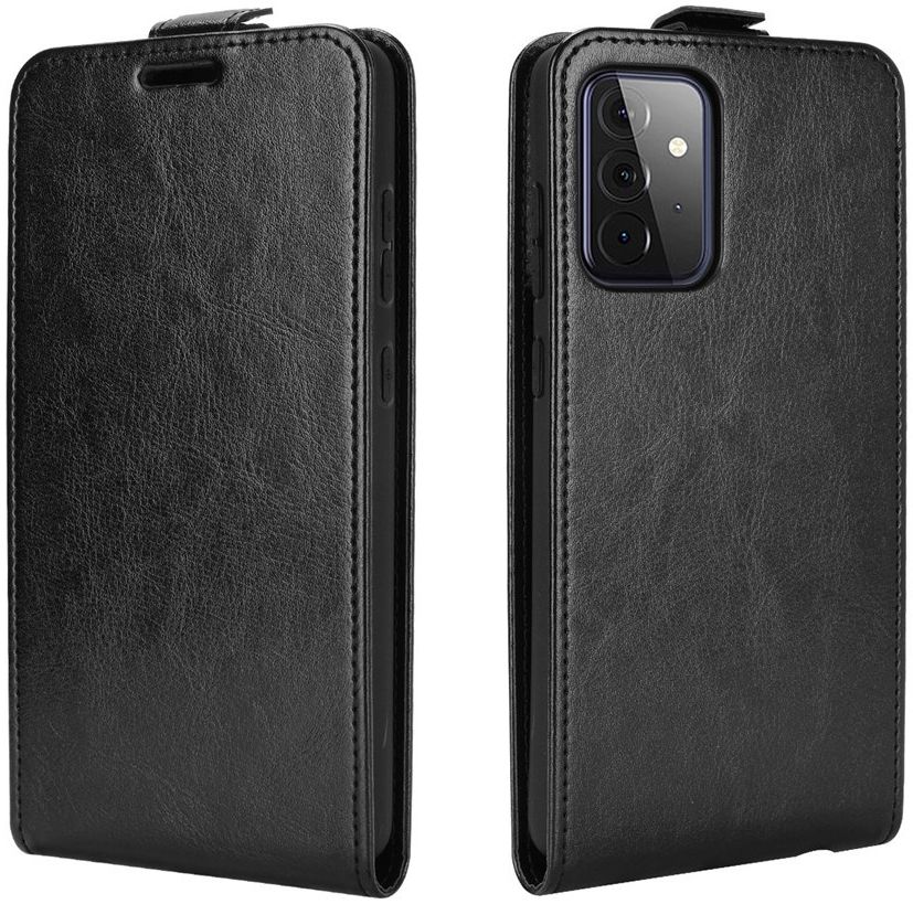 Samsung Galaxy A72 Hoesje Verticale Flip Wallet Case Kunstleer Zwart afbeelding 4