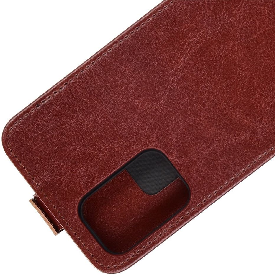 Samsung Galaxy A72 Hoesje Verticale Flip Wallet Case Kunstleer Bruin afbeelding 4