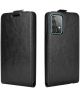 Samsung Galaxy A52 / A52S Hoesje Verticale Flip Wallet Case Kunstleer Zwart