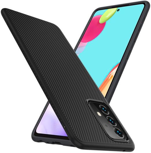 Samsung Galaxy A52 / A52S Hoesje Twill Slim Textuur Back Cover Zwart afbeelding 10