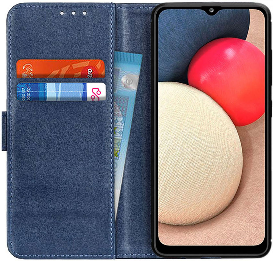 Samsung Galaxy A02s Portemonnee Hoesje Kunstleer Blauw afbeelding 1