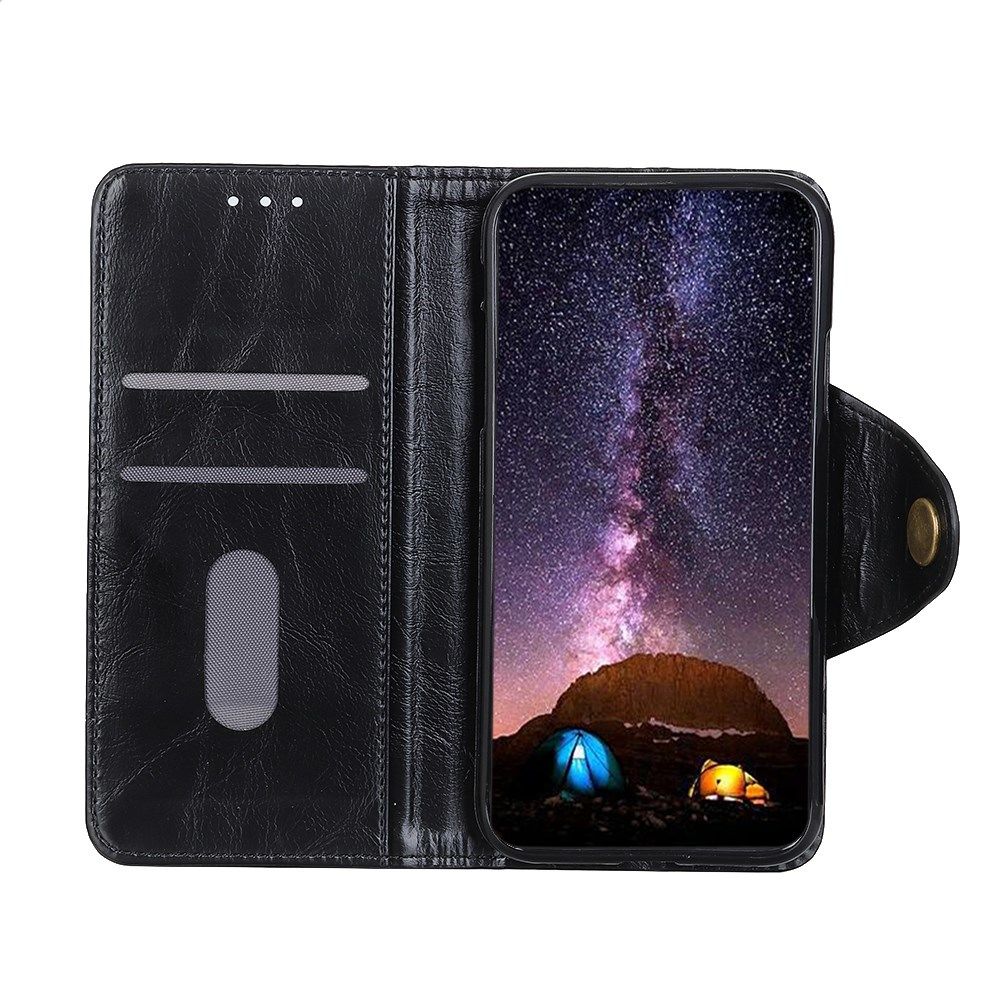 Samsung Galaxy A02s Hoesje Portemonnee met Drukknoop Sluiting Zwart afbeelding 1