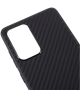 Samsung Galaxy A52 / A52S Hoesje Dun TPU Carbon Fiber Back Cover Zwart