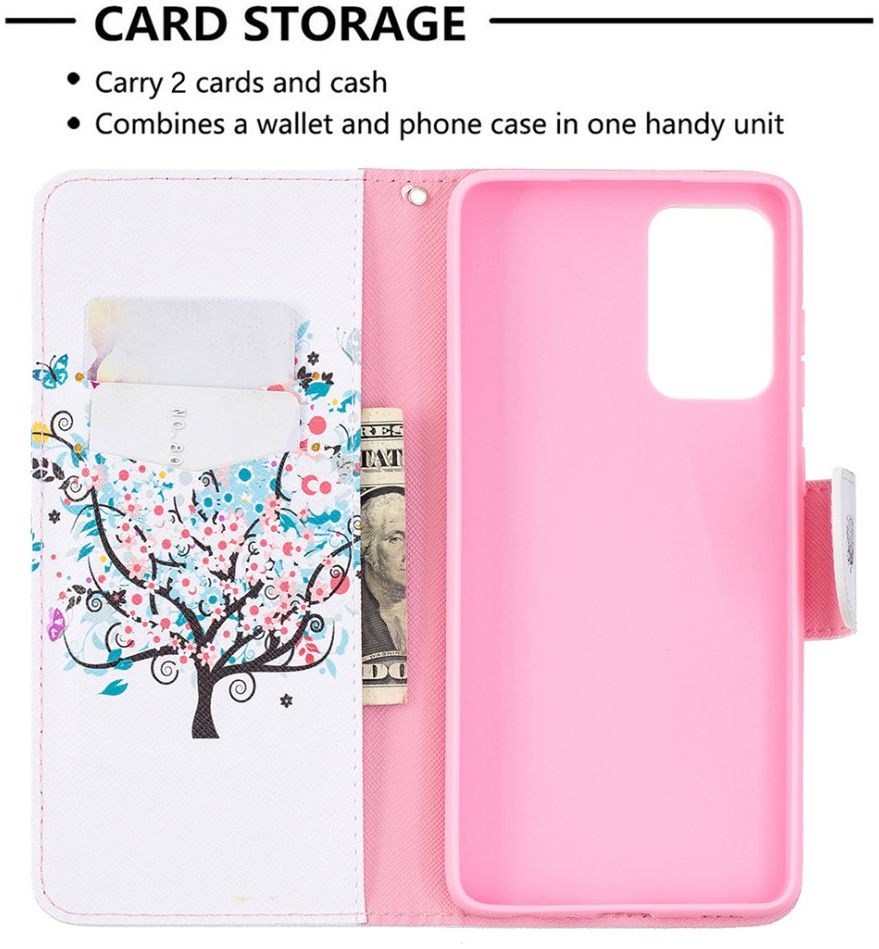 Samsung Galaxy A72 Hoesje Portemonnee Book Case met Print Boom afbeelding 5