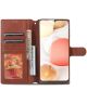 AZNS Samsung Galaxy A12 Hoesje Wallet Book Case Kunst Leer Bruin