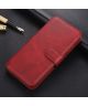 AZNS Samsung Galaxy A12 Hoesje Wallet Book Case Kunst Leer Rood