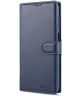 AZNS Samsung Galaxy A12 Hoesje Wallet Book Case Kunst Leer Blauw